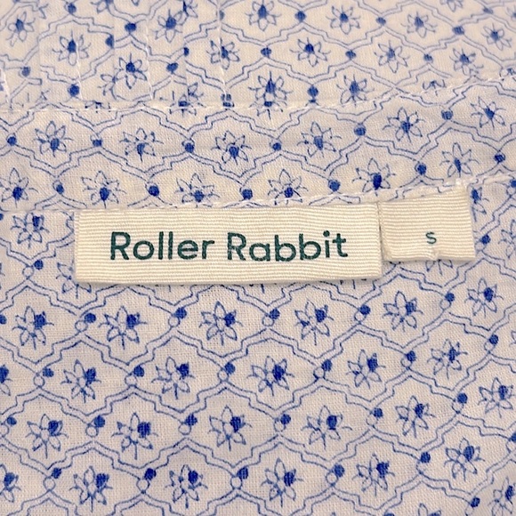 Tuckernuck Roller Rabbit Blue Surry Nydia Belted Block Print Dress Size Small - Picture 14 of 15